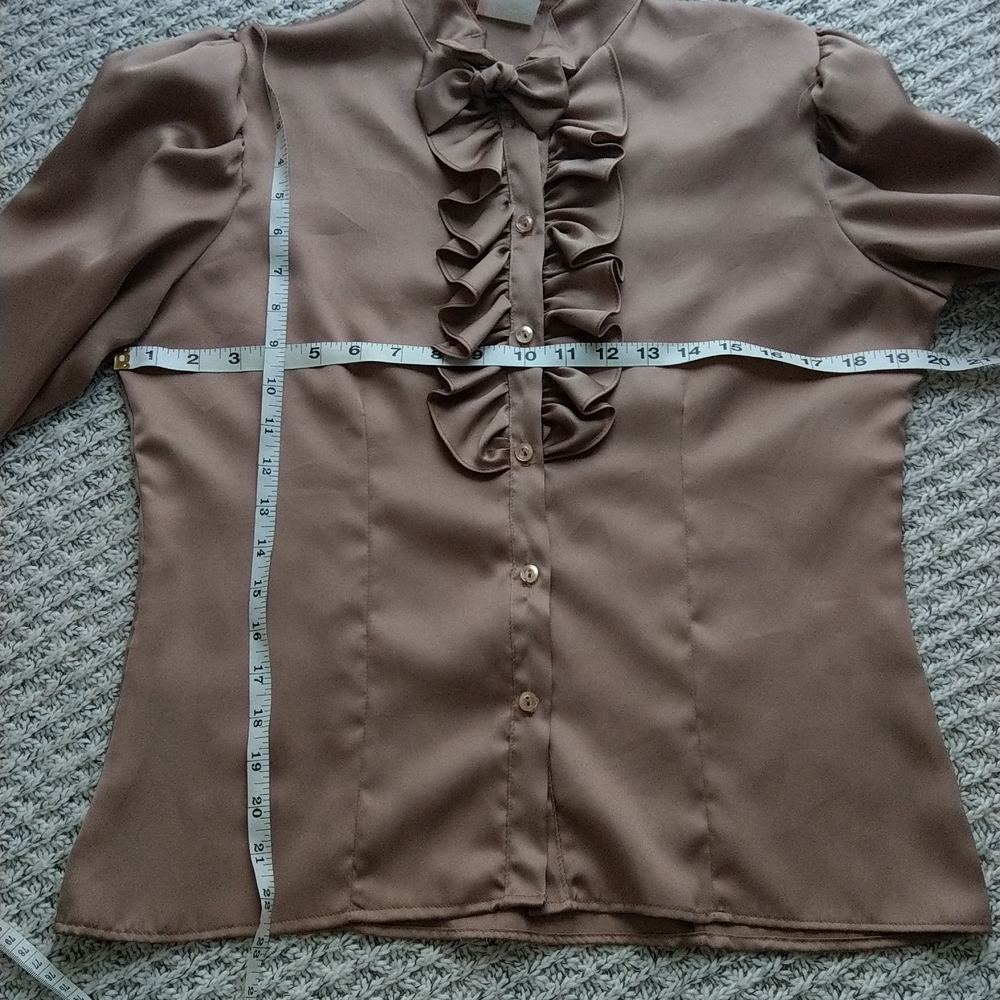 Gold Ruffle high neck blouse - Picture 7 of 8
